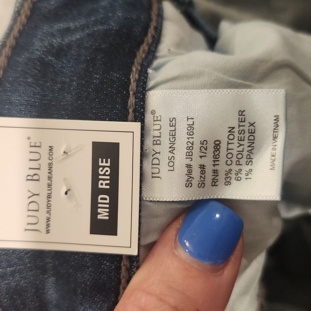 Judy Blue Skinny Distressed Blue Jeans Size 1/25, New With Tags! - Picture 5 of 11